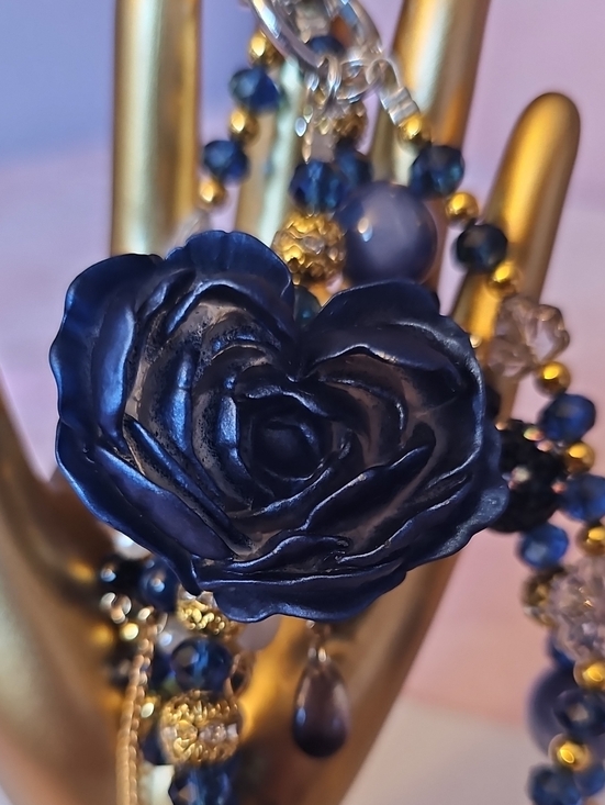 no brand Accessories - CHARMS: Navy Blue Rose Purse Charm